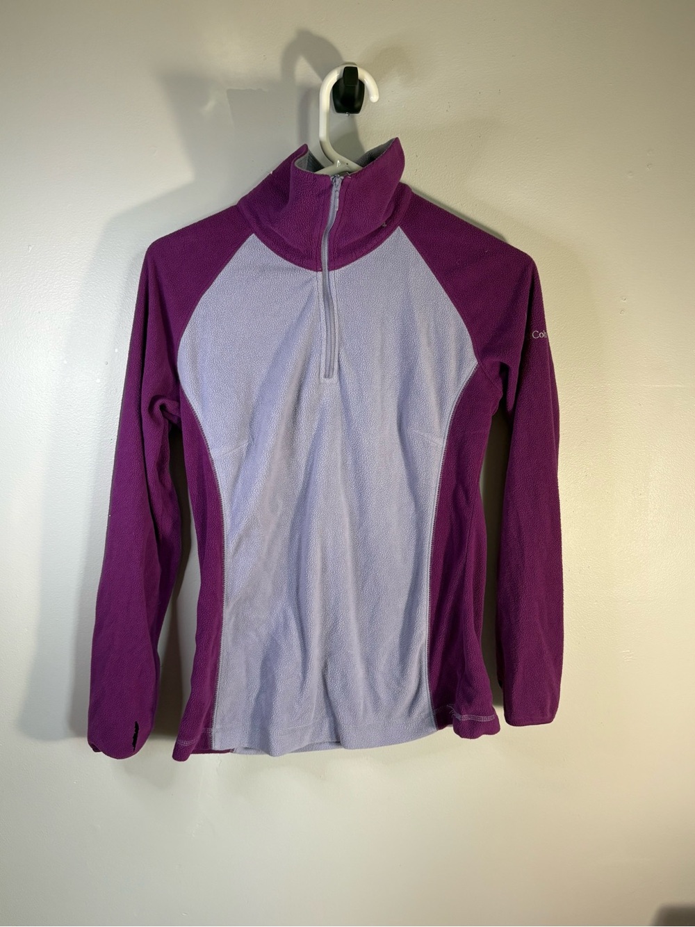 Columbia Women's Two-Tone Lilac and Plum Half-Zip Fleece Pullover